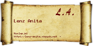 Lenz Anita névjegykártya