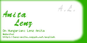 anita lenz business card